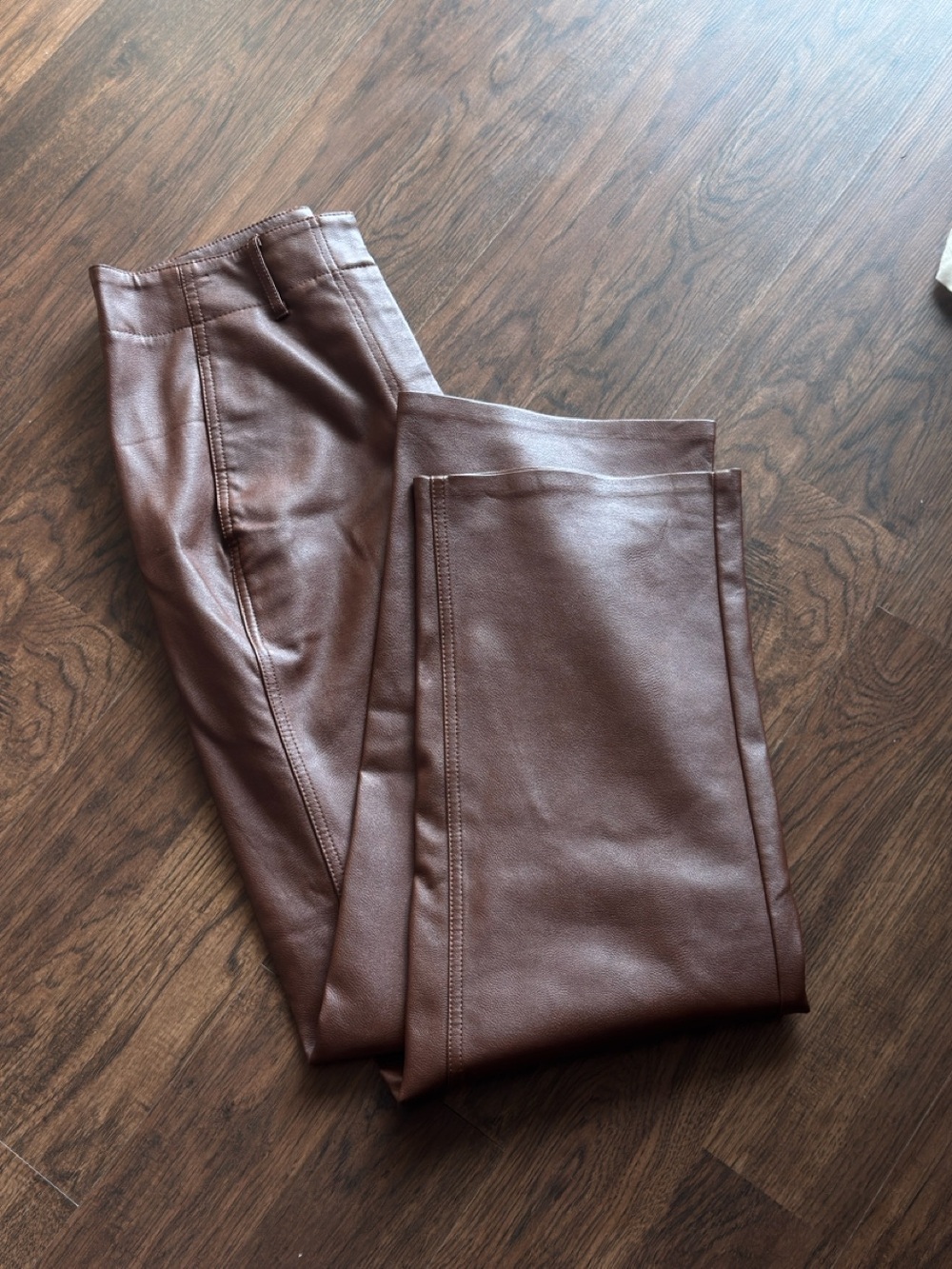 Aritzia Wilfred Women's Brown Leather Trousers